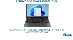 LENOVO LOQ 15IAX9 83GS001CUS