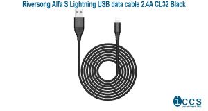 Riversong Alfa S Lightning USB data cable 2.4A CL32 Black