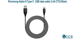 Riversong Alpha S Type C  USB data cable 2.4A CT32 Black