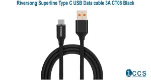 Riversong Superline Type C USB Data cable 3A CT08 Black